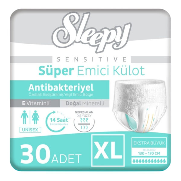 Sleepy Emici Külot Yetişkin Hasta Bezi Ekstra Büyük Boy (XL) 30'lu