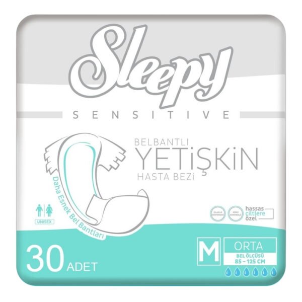 Sleepy Bel Bantlı Yetişkin Hasta Bezi Orta Boy (M) 30'lu